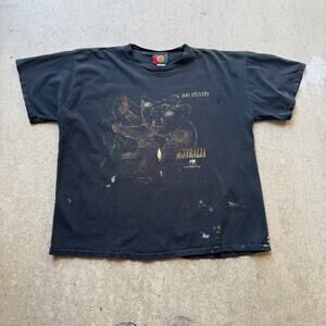 Vintage 90's Atlanta Zoo Australia Koala Faded Black Distressed Tee Shirt Sz XL